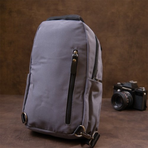 Сумка Vintage Через плече нейлон Сіра (20630)