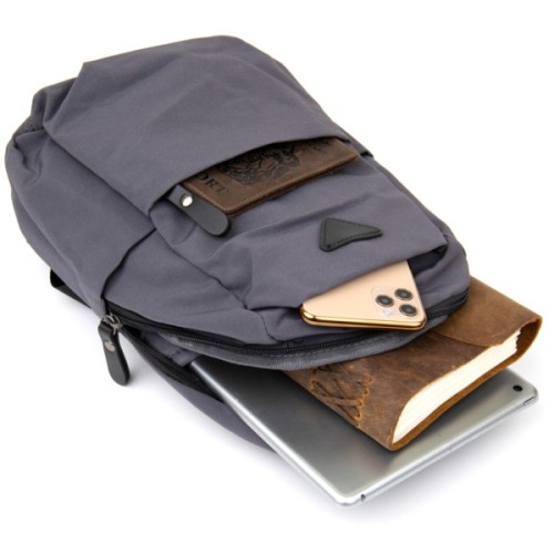 Сумка Vintage Через плече нейлон Сіра (20630)