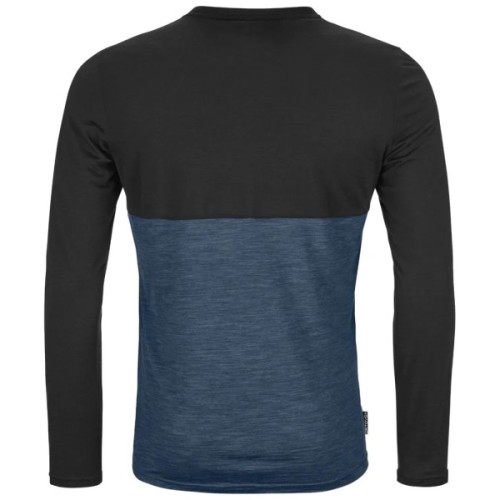 Лонгслів Ortovox 150 Cool Logo Ls Mns black raven - S - чорний/синій (025.001.1208)