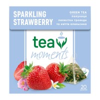 Чай Tea Moments Sparkling Strawberry зелений 20х1.8 г пірамідки (tm.02920)