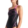 Купальник Arena Graphic Swimsuit Swim Pro Back 009024-590 чорний, рожевий 44 (3468337554073)
