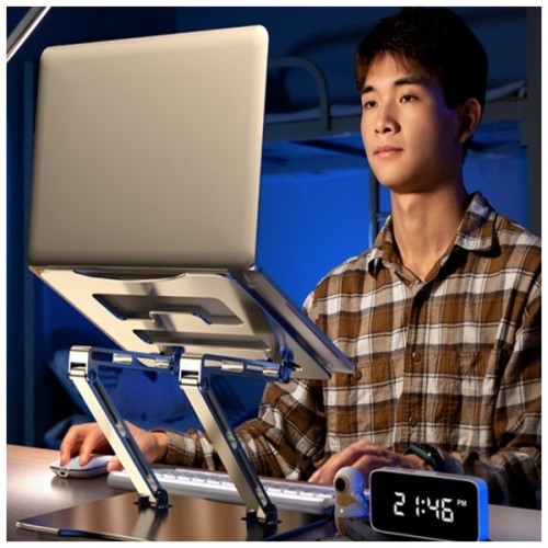 Підставка до ноутбука RTAKO RS-CP75D 3-Level Rotation Laptop Stand Silver (6930539537293)