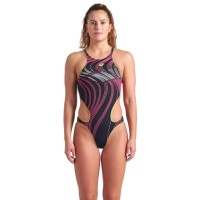 Купальник Arena One Stream Swimsuit 008953-560 чорний, рожевий 38 (3468337505556)