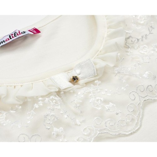 Кофта дитяча Matilda з мереживною оборкою (4802-140G-cream)