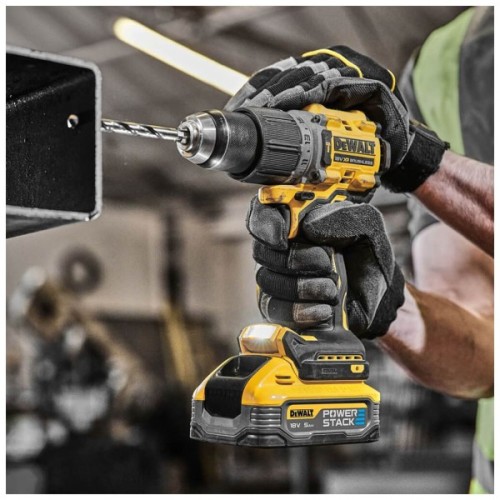 Шуруповерт DeWALT XR Li-Ion PowerStack 18 В, 2x5Ah, 90 Нм, 0-650/0-2000 об/хв, TSTAK (DCD805H2T)