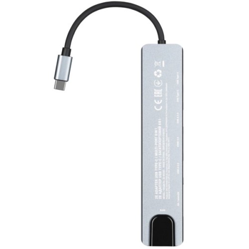 Концентратор 2E USB-C 8-in-1 1xUSB 2.0 + 1xUSB 3.0 + 2xUSB-C PD + HDMI + microSD/SD + 1xRJ45 0.13m gray (2E-W2681)