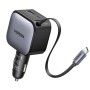 Зарядний пристрій Ugreen Car charger USB-C PD90W + cable USB-C to USB-C retractable (55909B)