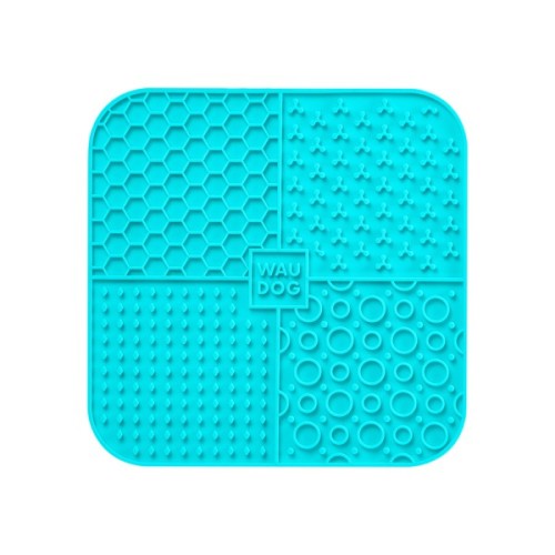 Універсальний посуд для тварин WAUDOG Silicone Килимок для злизування 19х19х1 см блакитний (23522)
