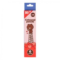 Олівці кольорові Yes 6 кольорів Line Friends Choco (290726)