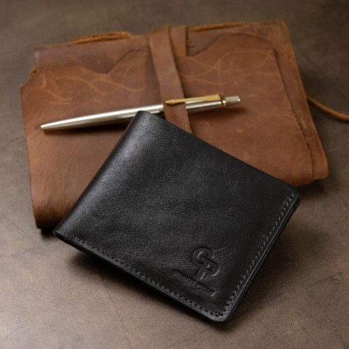 Портмоне Grande Pelle Шкіряне Чорне (11554)