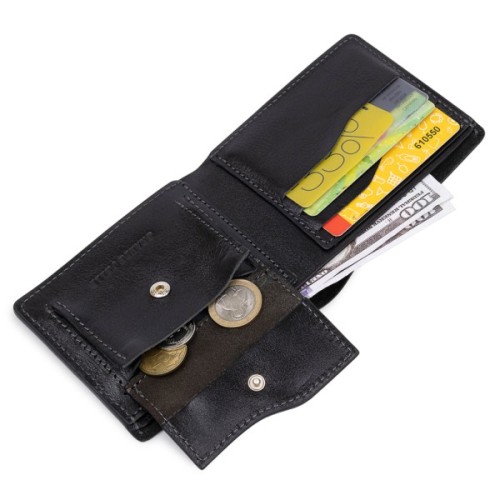 Портмоне Grande Pelle Шкіряне Чорне (11554)