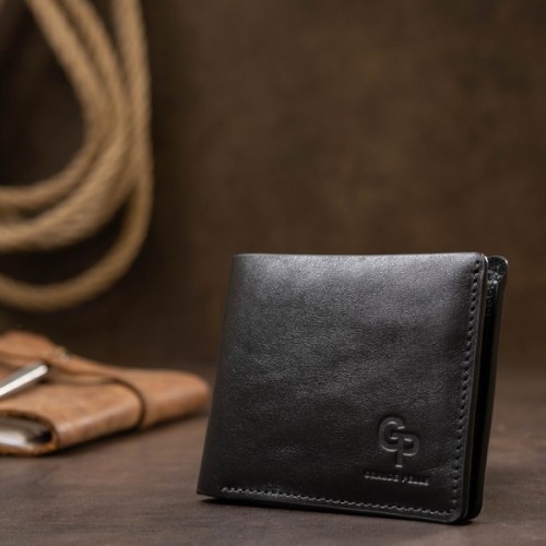 Портмоне Grande Pelle Шкіряне Чорне (11554)