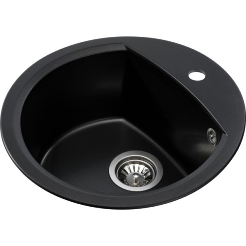 Мийка кухонна GRANADO RONDA black shine з сифоном (470*490mm.) (gr2201)