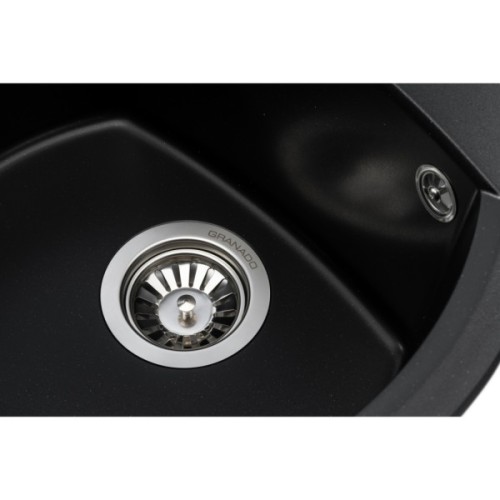 Мийка кухонна GRANADO RONDA black shine з сифоном (470*490mm.) (gr2201)