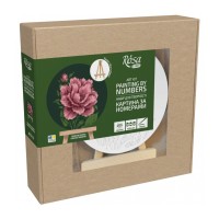 Картина по номерам Rosa Ніжна півонія", кругла, 15 см, з мольбертом (4823098548737)