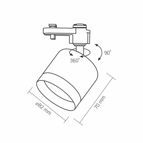 Світильник Videx під лампу GX53 трековий (VL-SPF17C-BP)