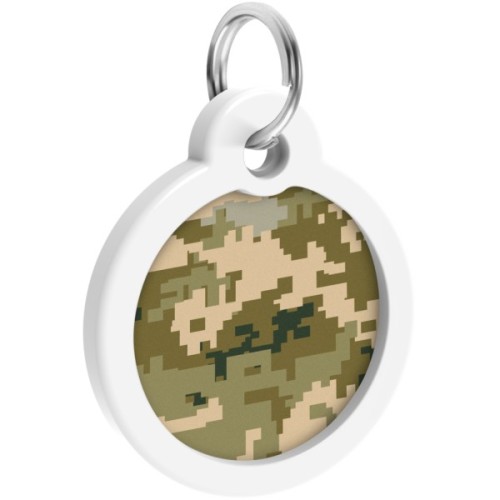 Адресник для тварин WAUDOG Smart ID з QR паспортом "Мілітарі" круг 30 мм (230-4026)