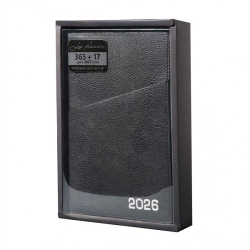 Тижневик Leo planner А5 датований 2026 "Credo", інтегральний, чорний, 368 сторінок (252647)
