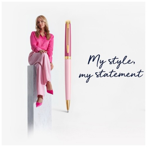 Ручка пір'яна Waterman HEMISPHERE Colour Blocking Pink GT  FP F (12 581)