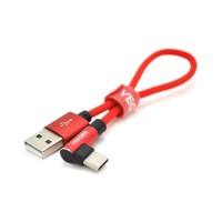 Дата кабель USB 2.0 AM to USB-C 0.2m 2.4A red VEGGIEG (YT-UT-20R)