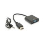 Перехідник HDMI M to VGA F + Audio 0.1m 4K/2K black Voltronic (YT-C-HDMI(M)/VGA(F)+AUX-B)