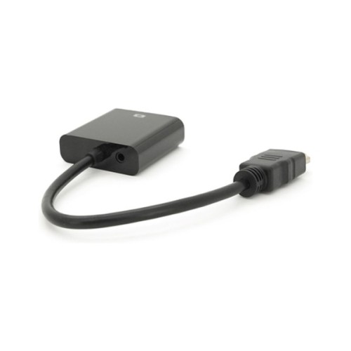 Перехідник HDMI M to VGA F + Audio 0.1m 4K/2K black Voltronic (YT-C-HDMI(M)/VGA(F)+AUX-B)