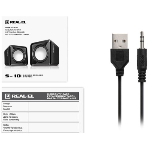 Акустична система REAL-EL S-10 USB Black (EL121100020)
