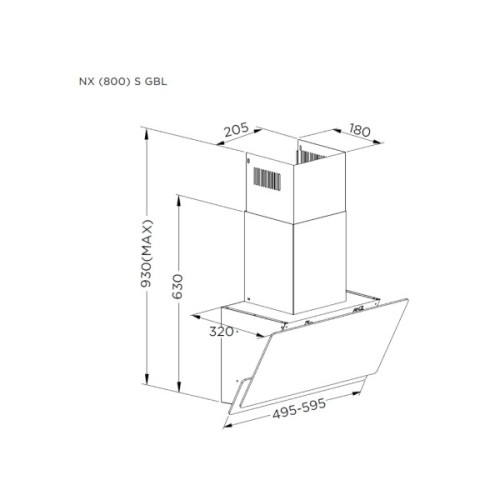 Витяжка кухонна Pyramida NX 60 (800) S GBL
