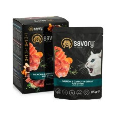 Вологий корм для кішок Savory for Kitten Salmon and Carrot in Gravy 3+1х85 г (2700000032831)