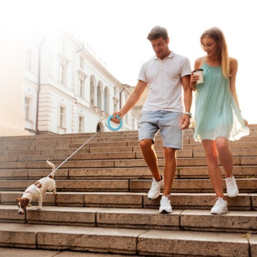 Повідець для собак WAUDOG R-leash світловідбиваюча стрічка XS-M до 40 кг 2.9 м блакитни (81272)