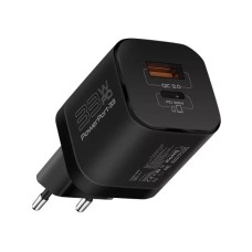 Зарядний пристрій Promate 33W USB-C + USB-A (powerport-33.black)