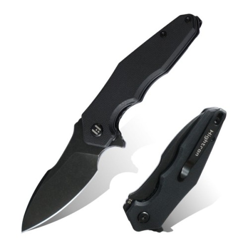 Ніж Hightron Mini Ventura, D2, G10, чорний, чорний stonewash клинок (HK05BLKBS)