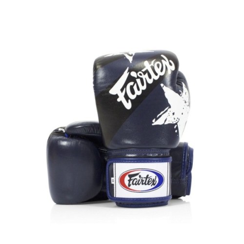 Боксерські рукавички Fairtex BGV1 Nation Print Blue 14 унцій (бинти в комплекті) (BGV1_Print_14oz_Blue)