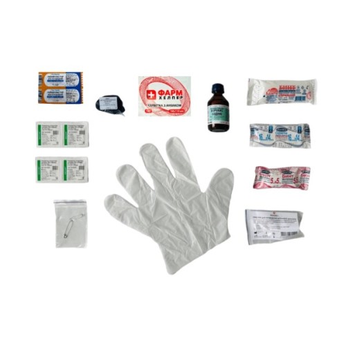 Автомобільна аптечка Poputchik згідно ТУ пластиковий футляр (02-053-П)