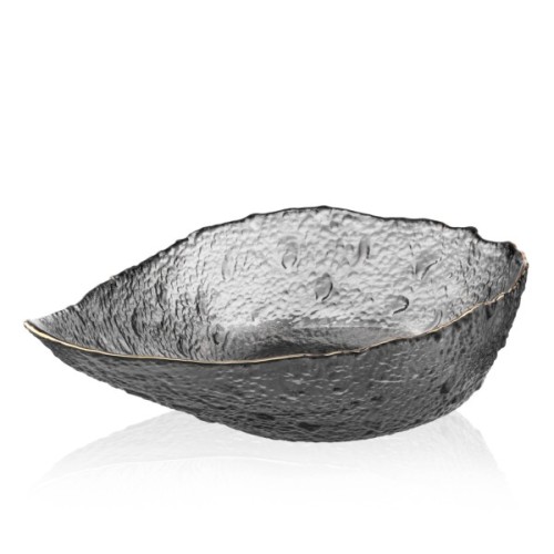 Салатник Ardesto Leaf 21.5см, скло, сірий (AR5011)