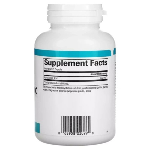 Вітамінно-мінеральний комплекс Natural Factors Альфа-ліпоєва кислота, 200 мг, Alpha-Lipoic Acid, 120 капсул (NFS-02099)