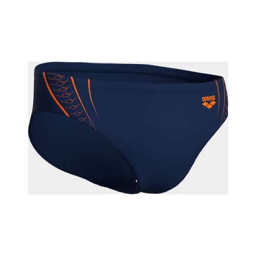 Плавки Arena Double Graphic Swim Briefs 010951-705 темно-синій, помаранчевий 110 (3468337766285)