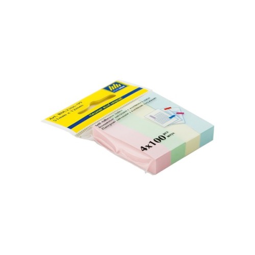 Стікер-закладка Buromax Plastic bookmarks 51x12mm, 4*100шт, rectangles,pastel colors (BM.2306-99)
