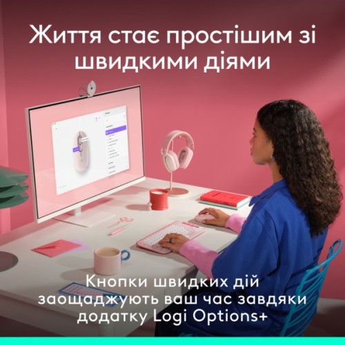 Мишка Logitech POP Mouse With Emoji Bluetooth Rose (910-007413)