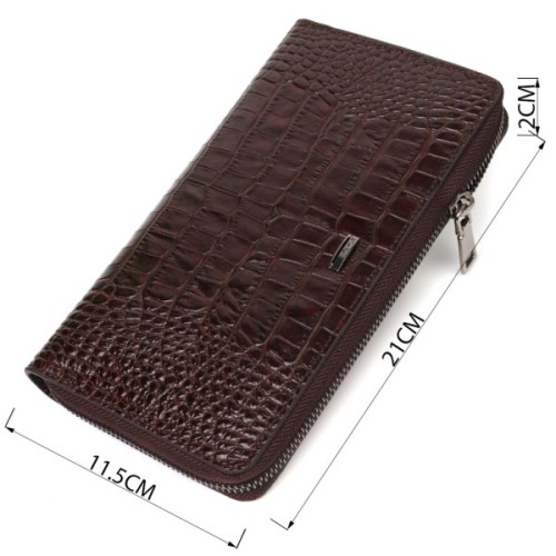 Гаманець Bond Accessories З одним відділенням з натуральної шкіри Коричнева (22028)