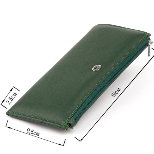 Гаманець ST Leather Зі шкіри унісекс Зелений (19328)
