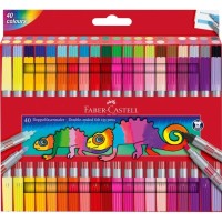 Фломастери Faber-Castell двосторонні Double-ended Fibre tip, 40 кольорів (32421)