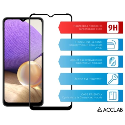 Скло захисне ACCLAB Full Glue Samsung A32 5G Black (1283126549281)