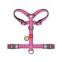Шлея для собак WAUDOG Nylon анатомічна H-подібна з QR-паспортом "Смайли на рожевому" пластиковий фастекс, XL (346-0187)
