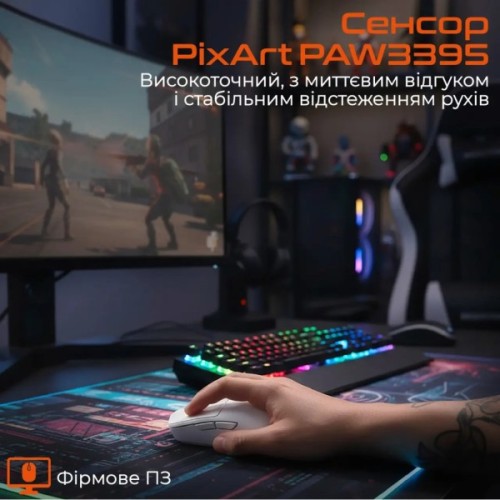 Мишка Meetion GW40 PRO Bluetooth/Wireless/USB White (MT-GW40_PRO-B)