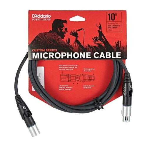 Мікрофонний кабель D'Addario Custom Series Swivel Microphone Cable 3m (PW-MS-10)