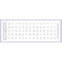 Наклейка на клавіатуру BestKey mini Pro 3,5х3мм, прозора основа, 70, білий (BKmPRO/WhiTr/050)