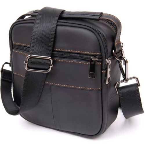 Сумка Vintage На два відділення Чорна (20395)