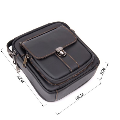 Сумка Vintage На два відділення Чорна (20395)