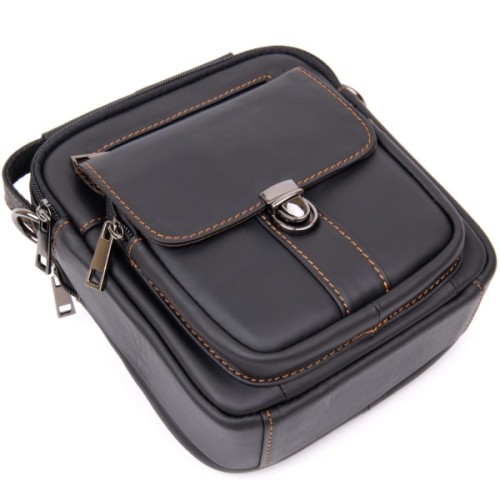 Сумка Vintage На два відділення Чорна (20395)